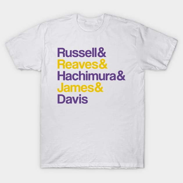 Lakers Legends: LA Starting Five Tribute Tee T-Shirt by BooTeeQue